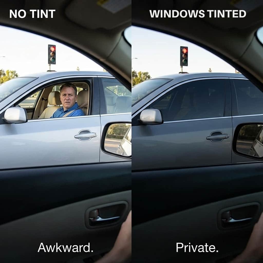 Clear glass compared with professionally tinted windows